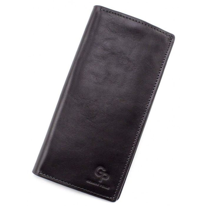 Портмоне чоловіче 512610 GP Сinturino, чорна гладка шкіра, Grande Pelle (512610)