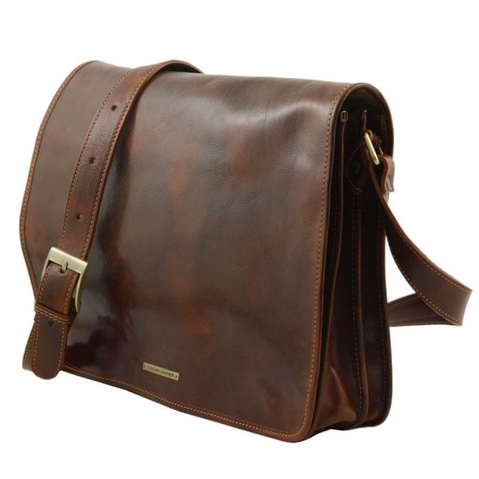 Чоловічий шкіряний месенджер Tuscany Leather Messenger Double TL90475 (475_1_2)