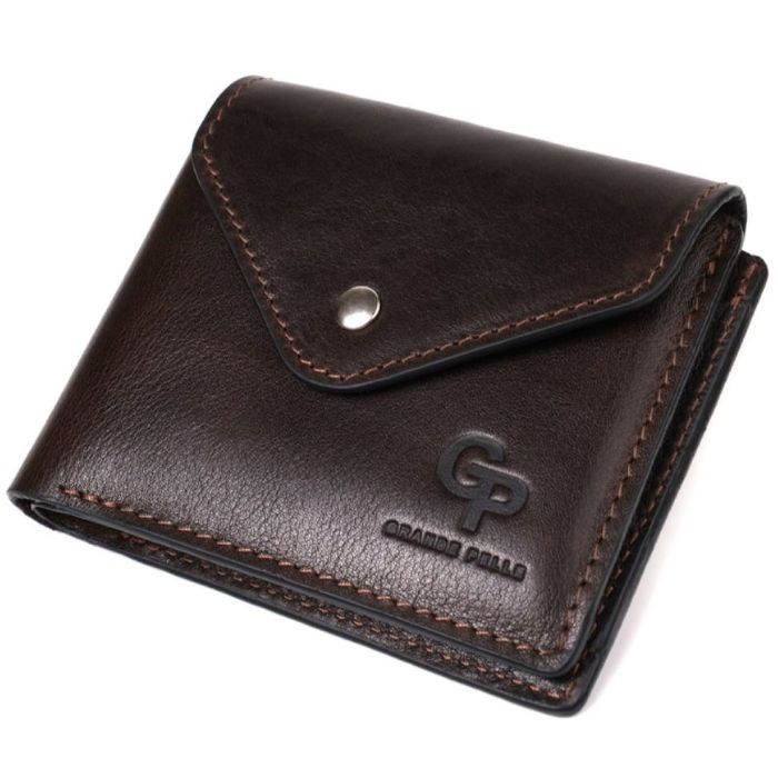 Чоловічий шкіряний портмоне коричневий Grande Pelle 545620 (545620)