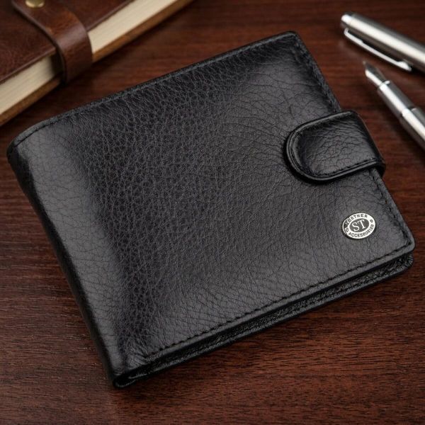 Чоловічий універсальний гаманець ST Leather 18836 чорний