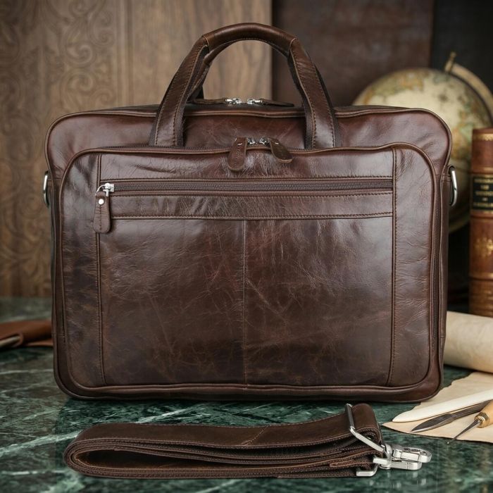 Сумка мужская 14371 для ноутбука 17 дюймов Vintage коричневая