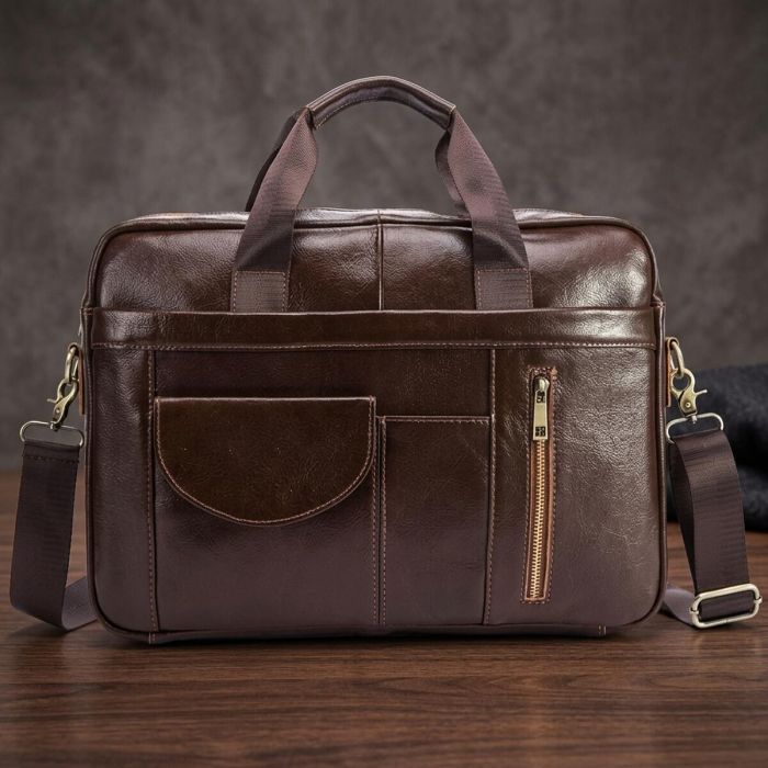 Сумка чоловіча під ноутбук 14882 Vintage коричнева