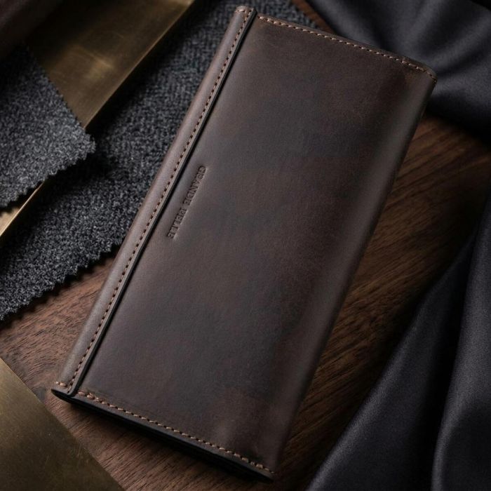 Кожаный клатч унисекс на магните Grande Pelle 11215 коричневый