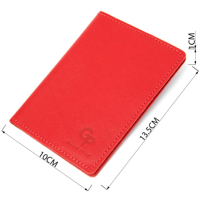 Яркая обложка на паспорт из натуральной кожи Grande Pelle 11484 красный