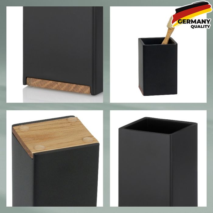 Стакан для зубних щіток KELA Cube чорний 7х7х11 см (23687)