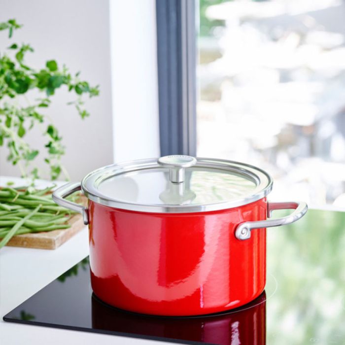 Каструля з кришкою KitchenAid Steel Core, 20 см, 3,7 л, червоний