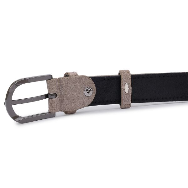 Suede belt for women 20798 Vintage gray