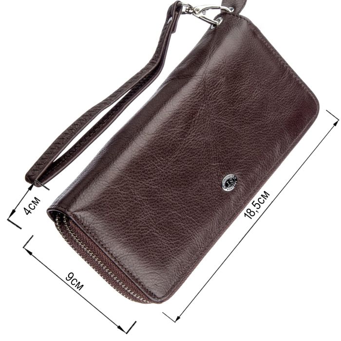 Жіночий клатч з ремінцем на зап'ясті ST Leather 18867 коричневий