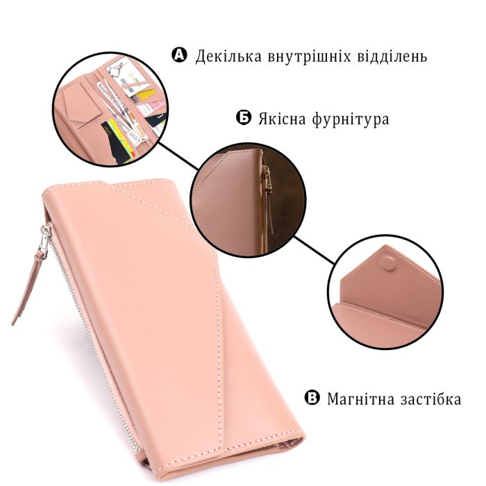 Женский кошелек Grande Pelle 11360 розовый