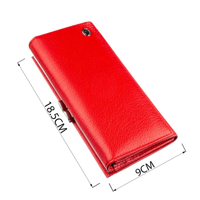 Жіночий гаманець із монетницею на клямці ST Leather 18957 червоний