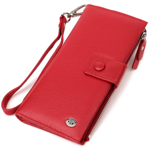Женский вертикальный кошелек из натуральной кожи ST Leather 22536 красный