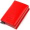 Женский картхолдер в три сборки с автоматическим механизмом из натуральной кожи флотарий Canpellini 21933 красный