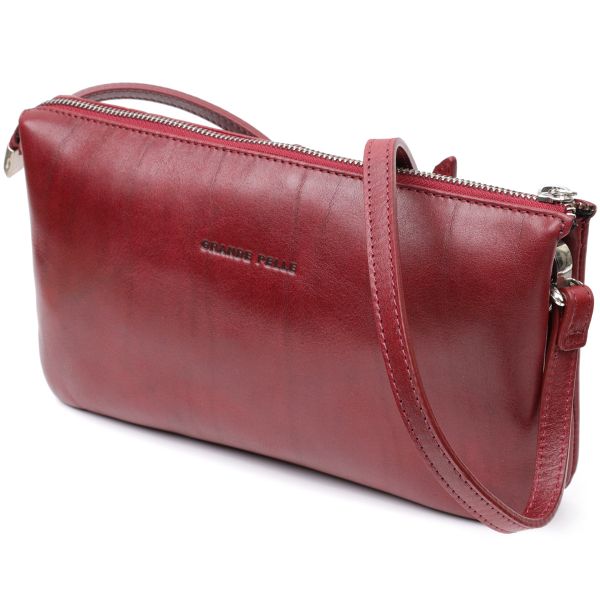 Жіночий клатч із натуральної шкіри Grande Pelle 11633 бордовий