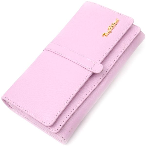 Жіночий гаманець з великою кількістю відділень ніжного кольору з натуральної шкіри Tony Bellucci 21958 ліловий