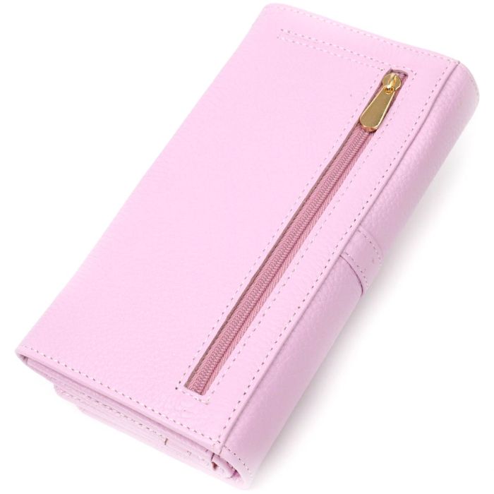 Жіночий гаманець з великою кількістю відділень ніжного кольору з натуральної шкіри Tony Bellucci 21958 ліловий